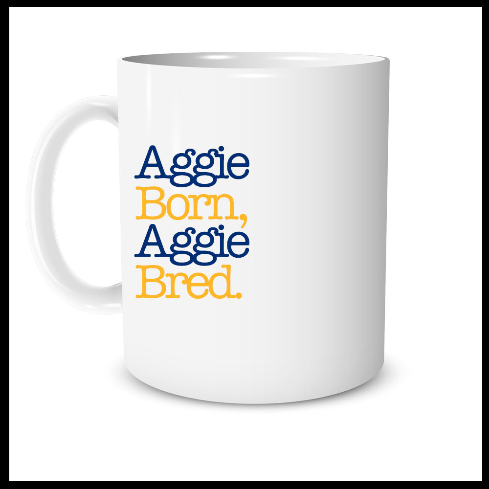 Aggie Born, Aggie Bred (Typewriter Script)-Blue & Gold