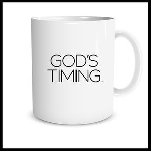 God's Timing. (signature font)