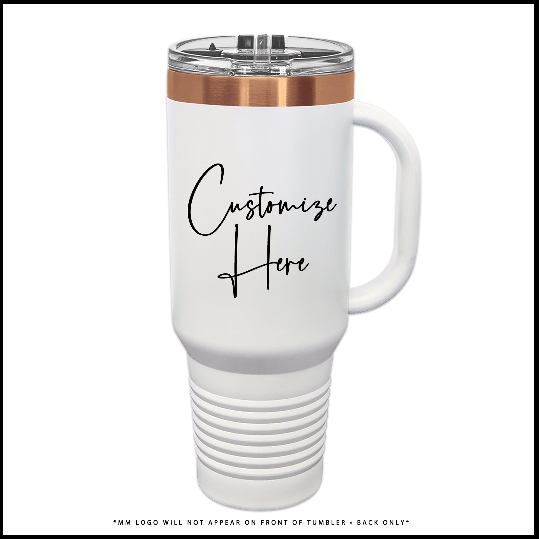 Water Bearer Tumbler (Rose Gold + White) - CUSTOMIZE (Big Girly Script)