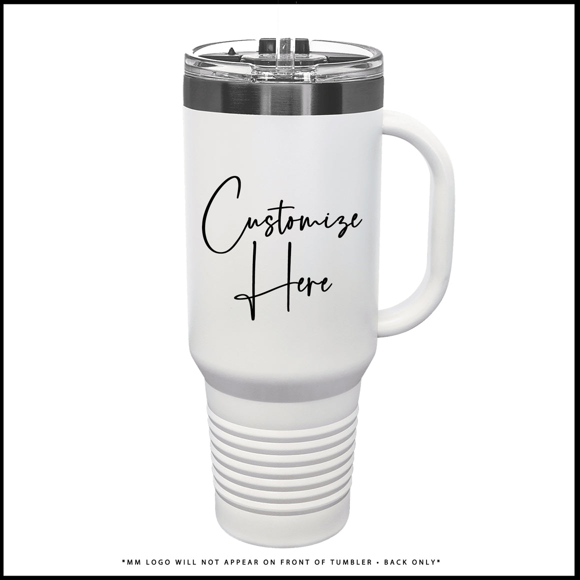 Water Bearer Tumbler (Brushed Platinum + White) - CUSTOMIZE (Big Girly Script)