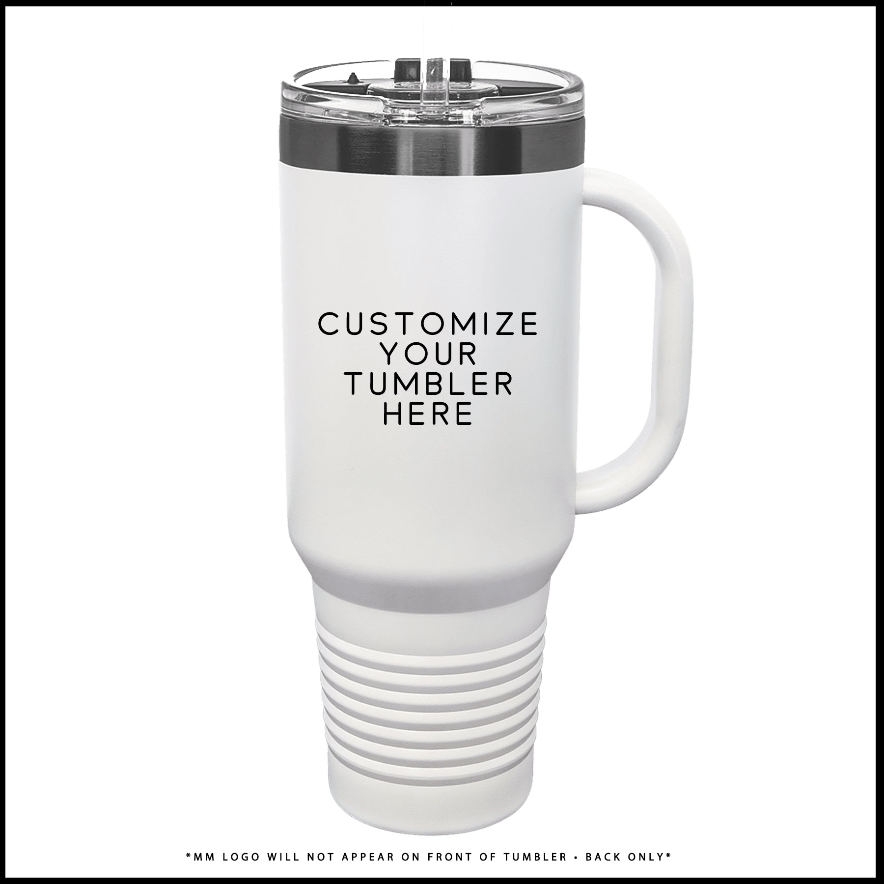 Water Bearer Tumbler (Brushed Platinum + White) - CUSTOMIZE (Original Sans Serif)
