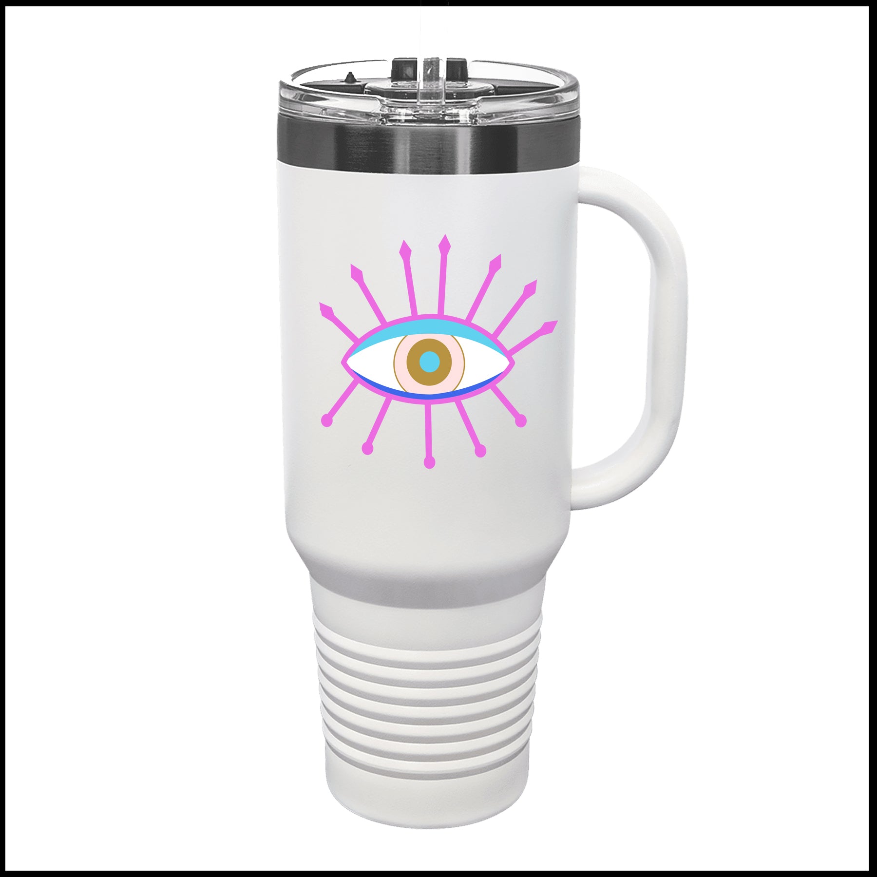 White Gold Tumbler - PurpyPink Nazar