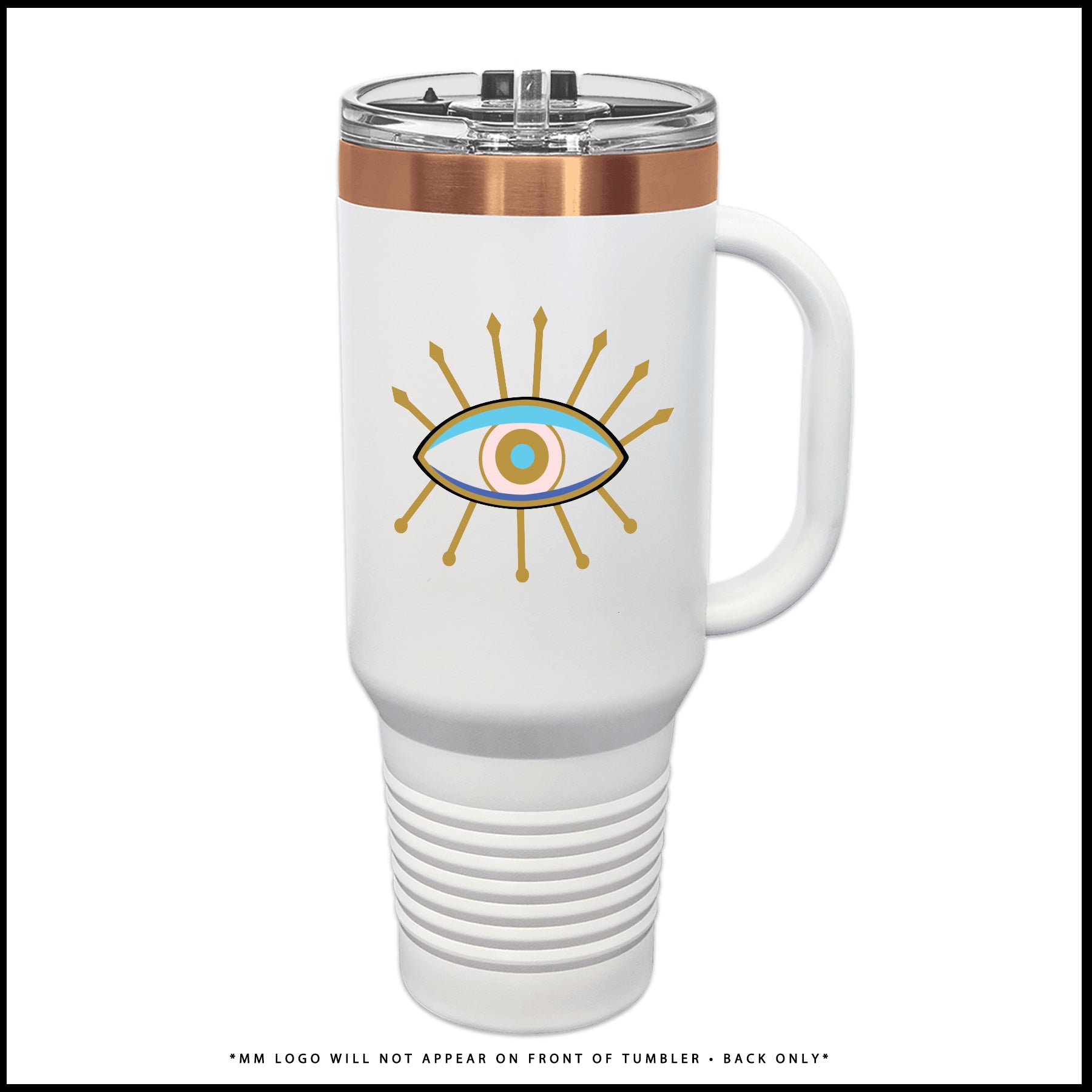 Tumbler - Pink & Gold Nazar (Rose Gold + White)