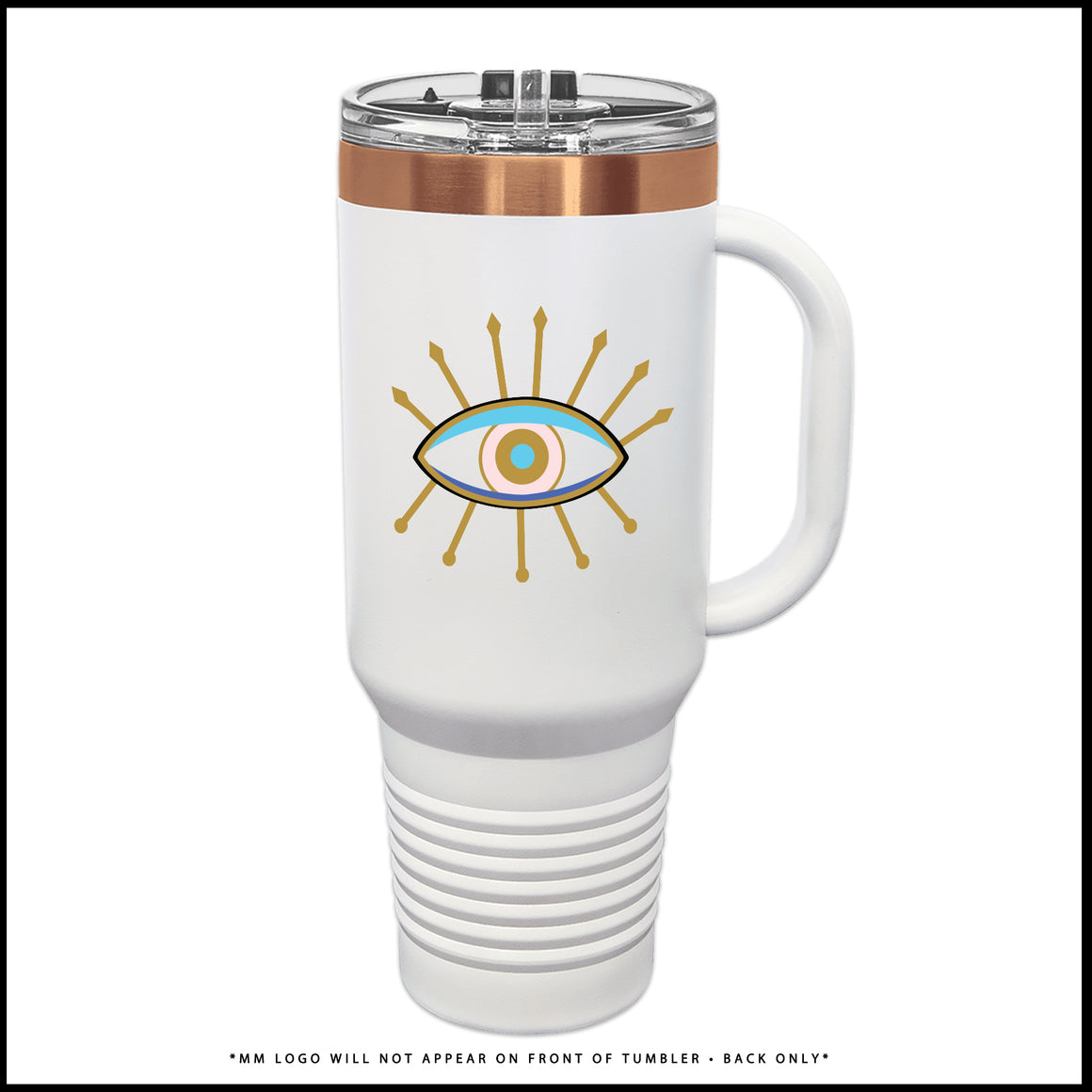 Tumbler - Pink & Gold Nazar (Rose Gold + White)